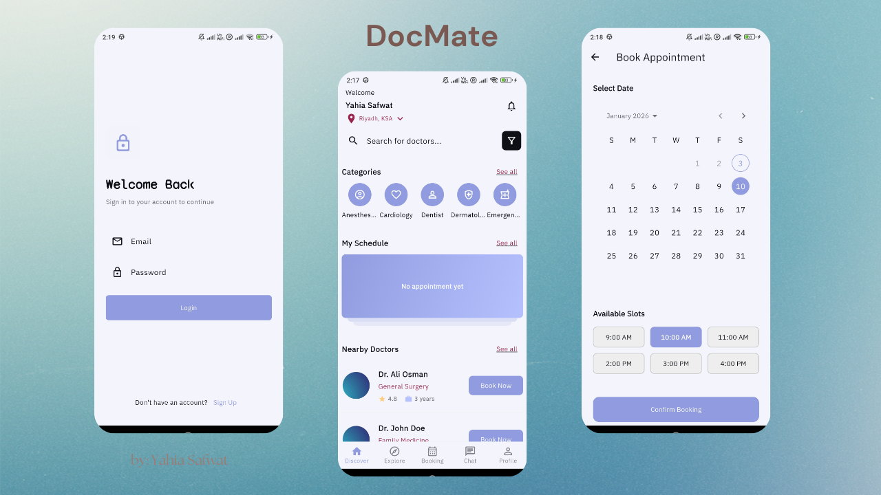 DocMate Healthcare App Screenshot