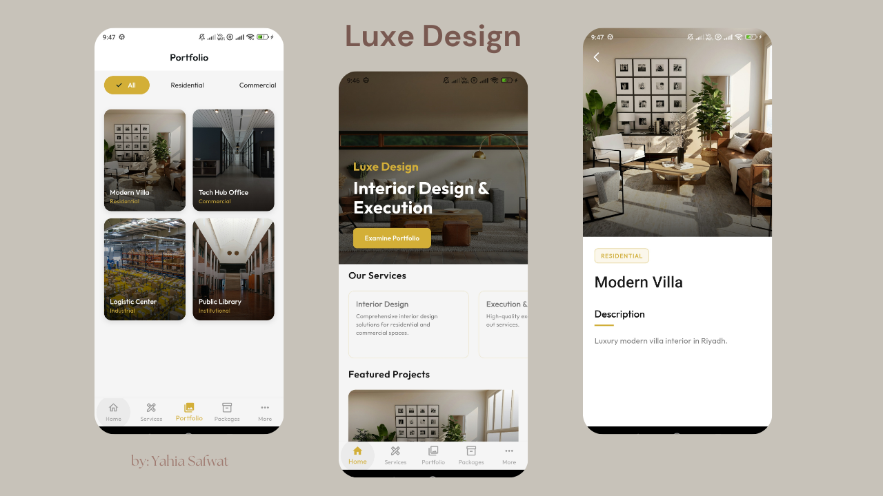 Luxe Interior Design App Screenshot