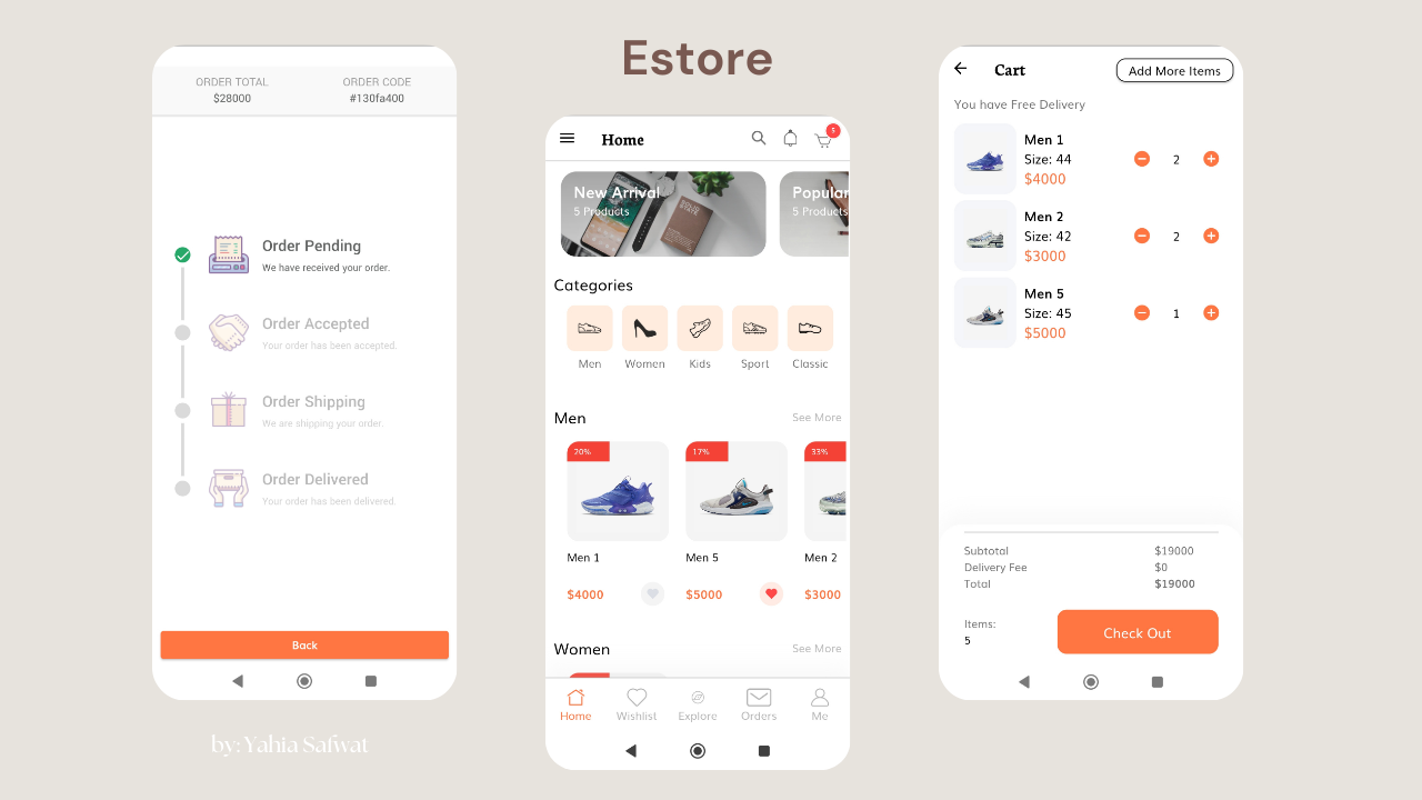 Estore Sneaker E-commerce App Screenshot